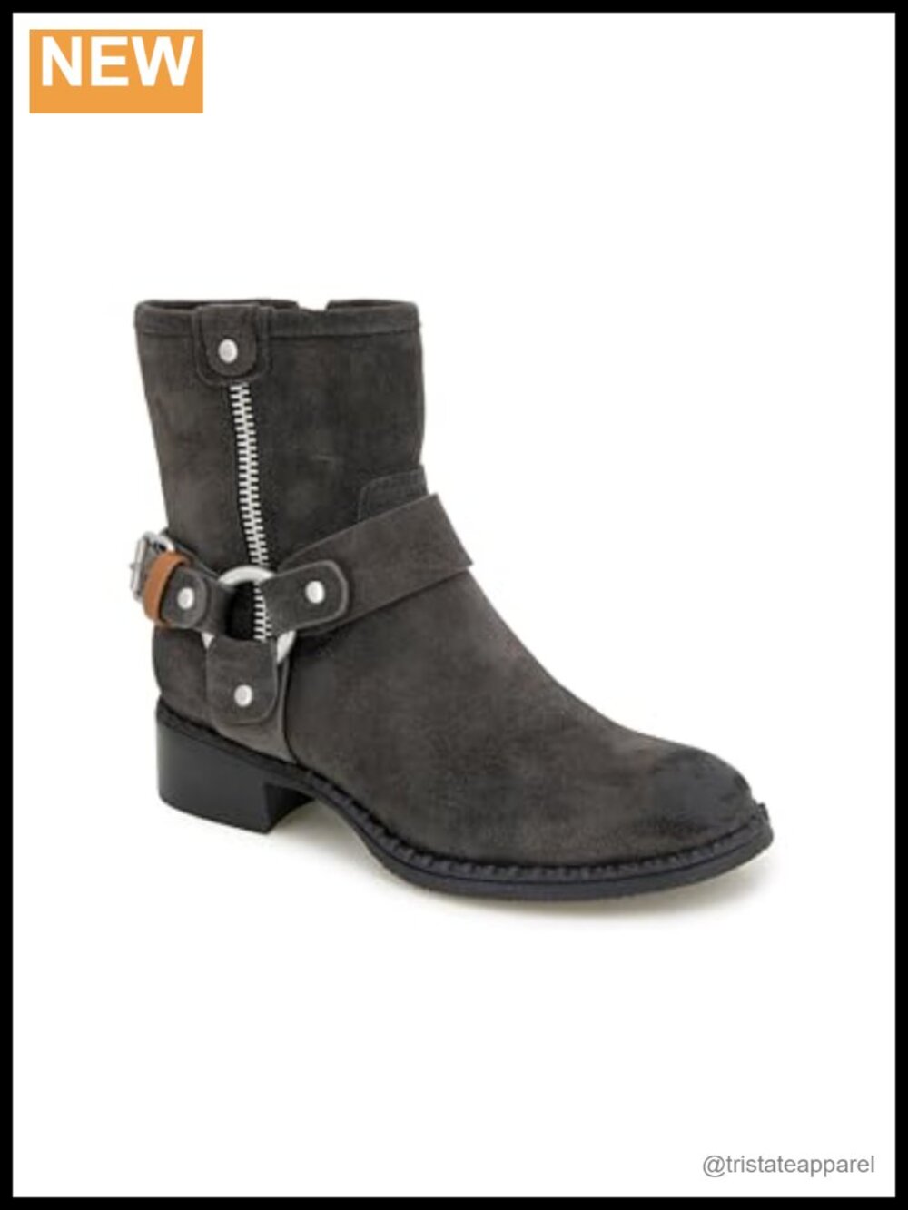 Gentle Souls Women's Barker Ankle Bootie Leather Suede Zip